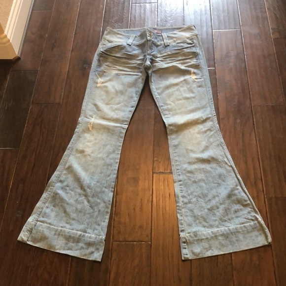 Divine Rights of Denim Envy Low Rise Distressed Wide Leg Jeans Size 29 - Picture 3 of 8